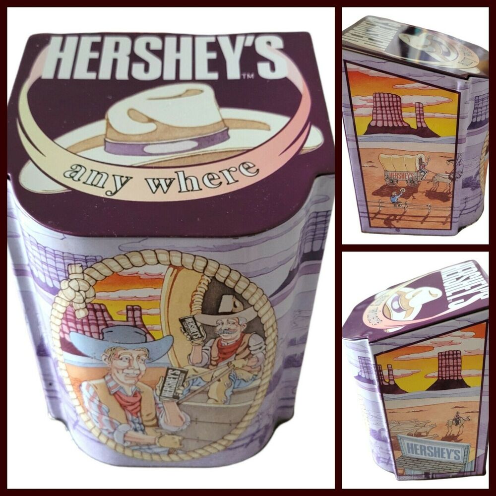 Hershey Milk Chocolate Western Cowboy Cattle Drive Rodeo Collectors Tin 1998